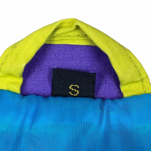 Foxrun Vintage 90s Funky Colorblock Neon Oversized Mid Length Windbreaker Jacket - Picture 10 of 12